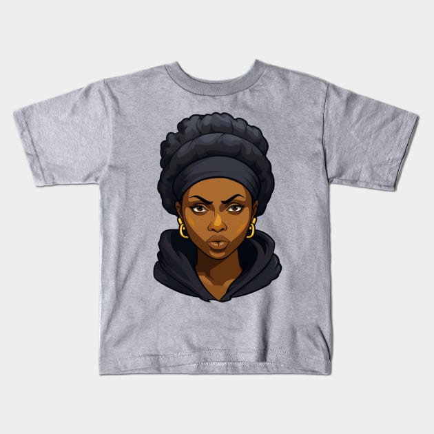 Angry Black Woman Kids T-Shirt by JunkyDotCom